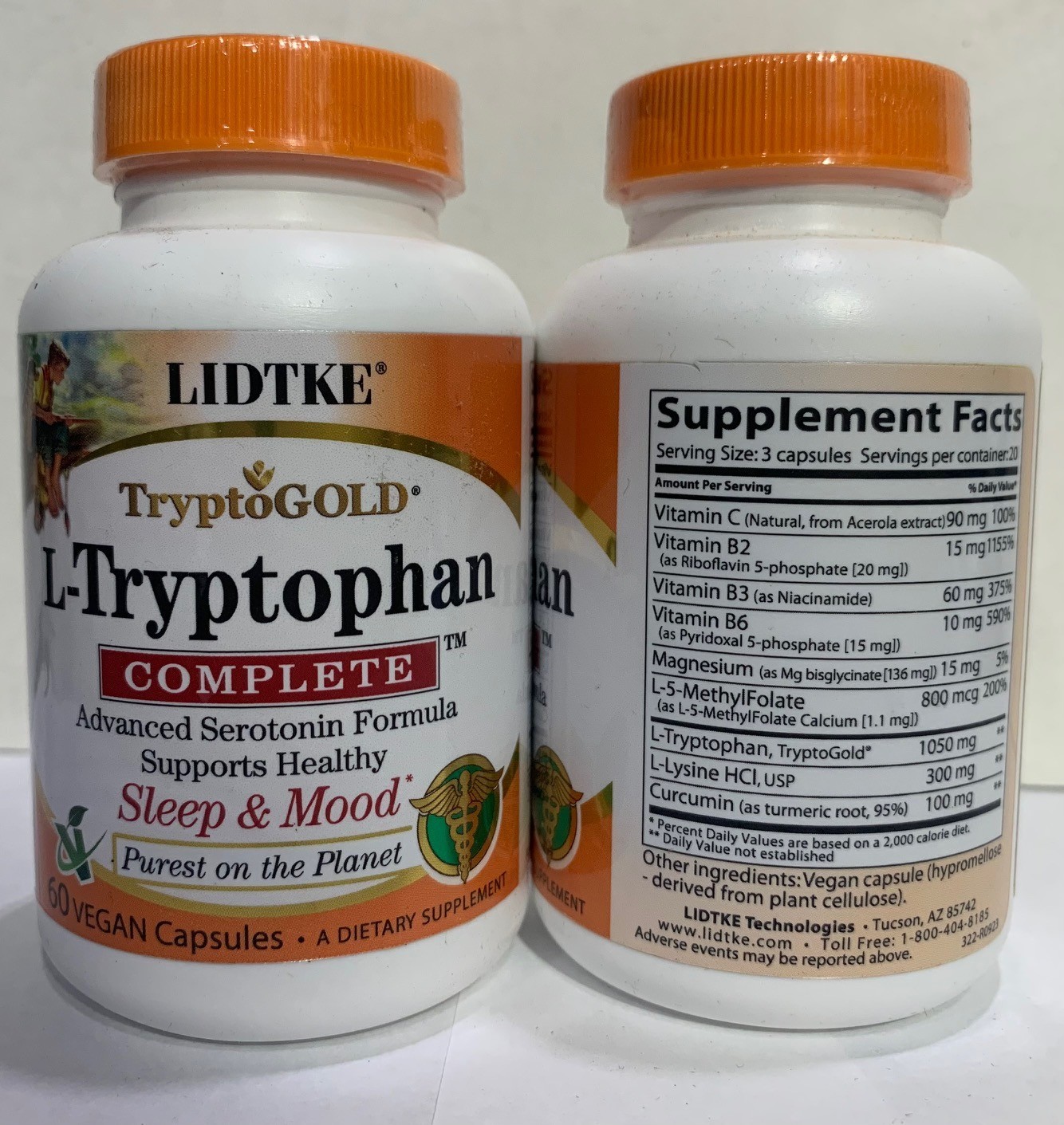 2x Lidtke | L-Tryptophan Complete 60 Veg Capsules (Exp 01/2026)