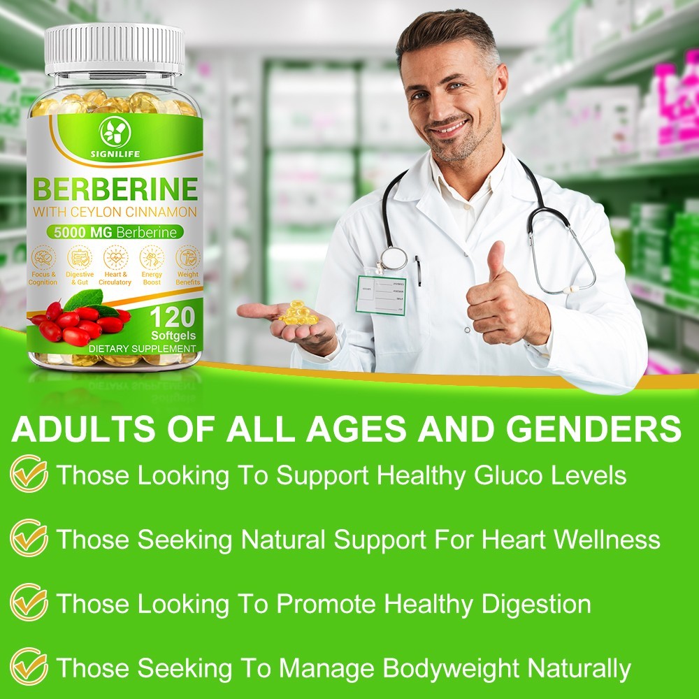 5000mg Premium Berberine HCL High Potency Anti-inflammatory,Blood Sugar Support