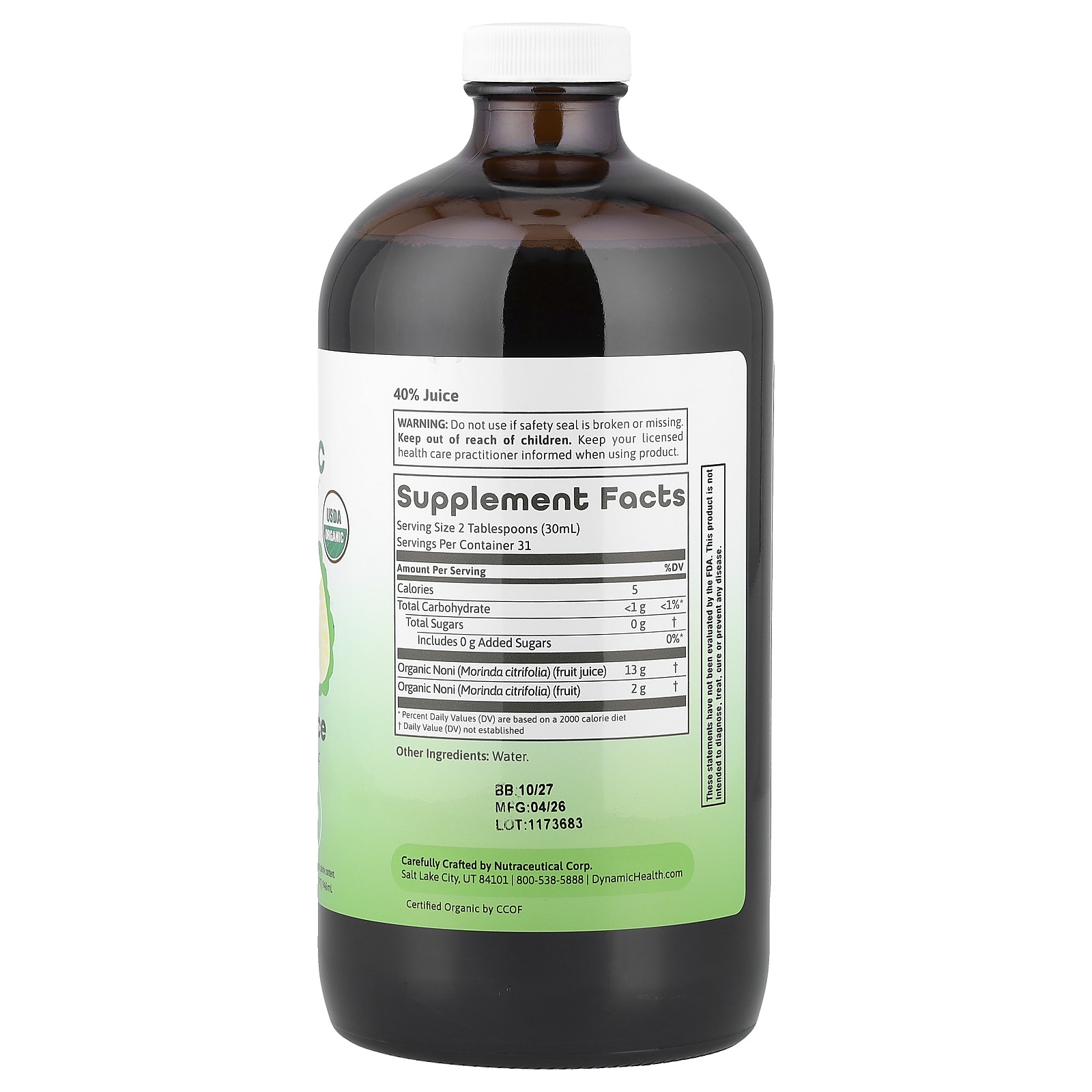 Noni Juice, Glass, 32 fl oz (946 ml)