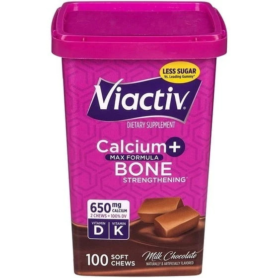 Viactiv Calcium Supplement Soft Chews, Milk Chocolate (100CT) Vitamin D & K, NEW