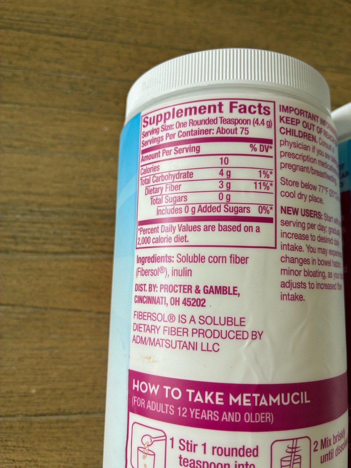 2 Metamucil Fiber Supplement Unflavored Clear Mixing Powder No Sugar Exp: 01-28