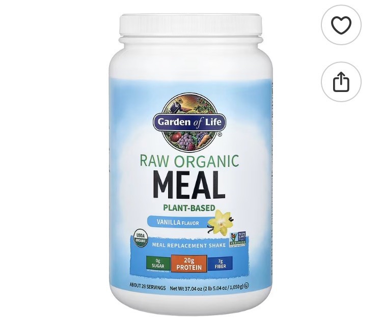 Garden of Life RAW Organic Meal Replacement Shake Vanilla 38.03oz Exp5/27