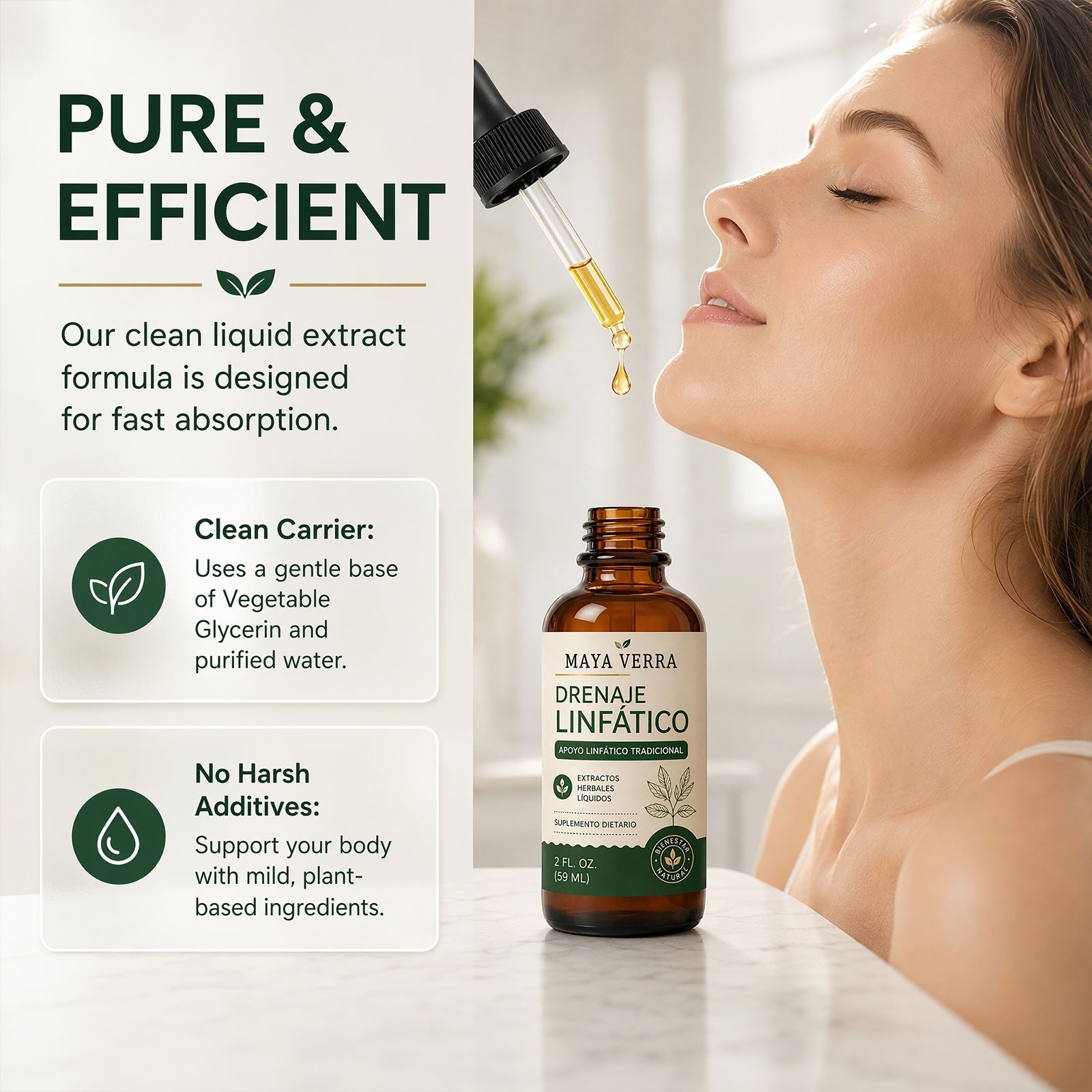 Maya Verra Lymphatic Support Herbal Drops Bloating Relief Supplement 2oz