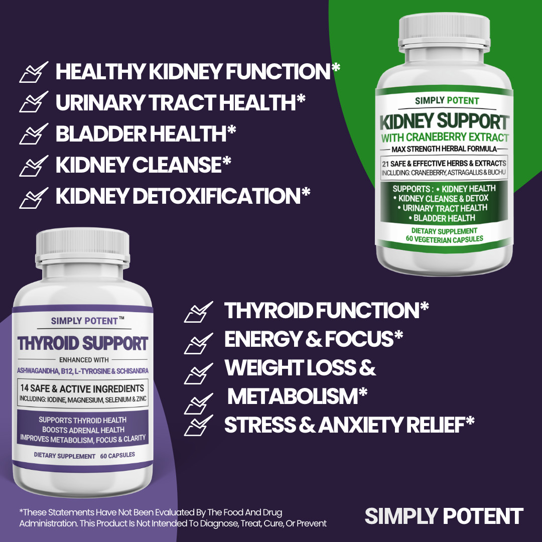 Kidney & Thyroid Support Bundle | Healthy Kidney Thyroid Function & Metabolism
