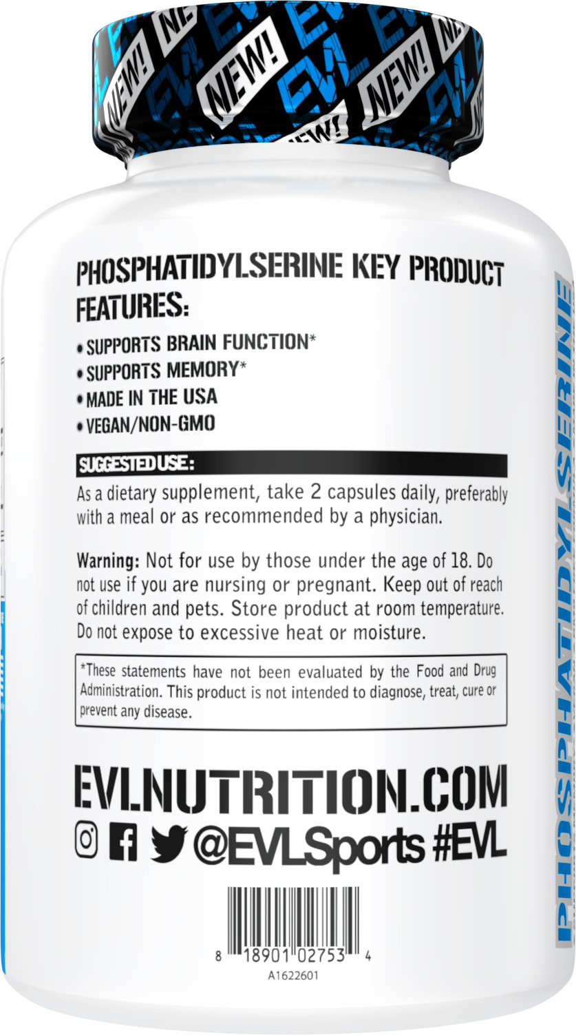 Evlution Nutrition Phosphatidylserine – Brain & Memory Supplement – 30 Servings