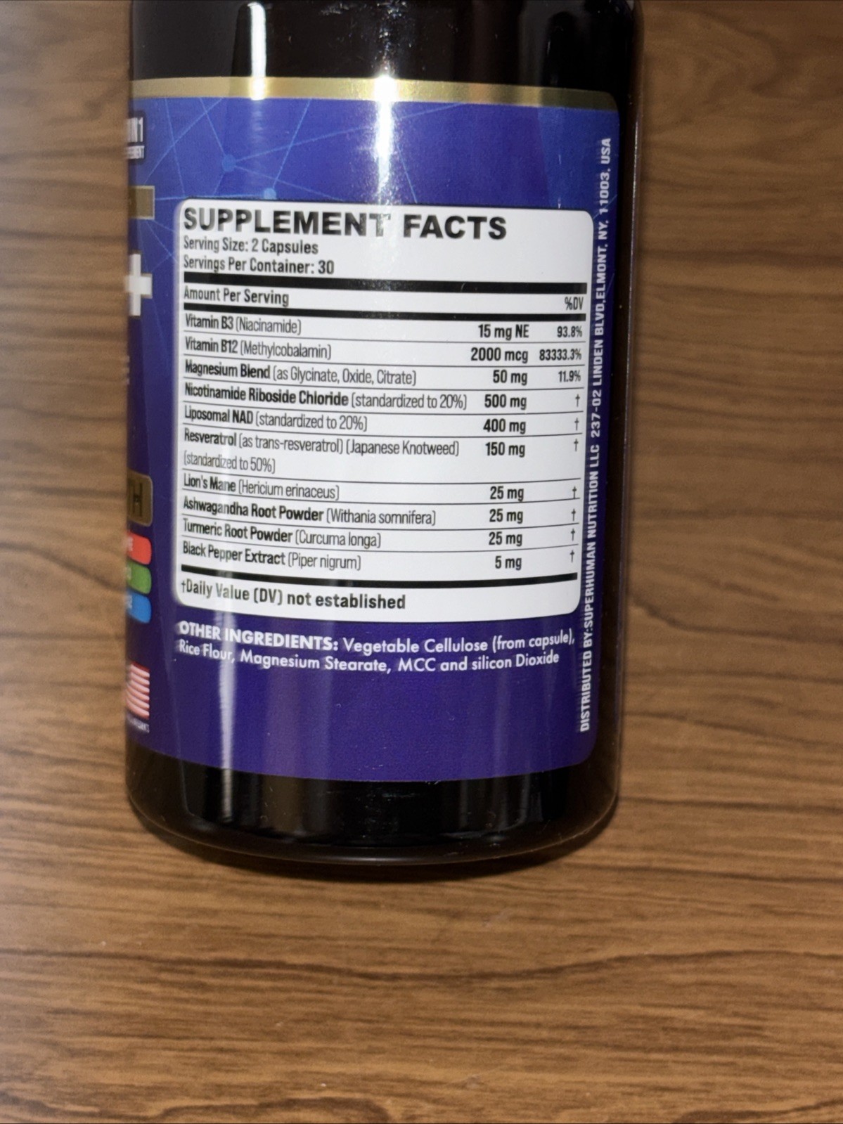 NAD+ Nicotinamide Riboside Magnesium Citrate Capsules 60 Count 11/2027