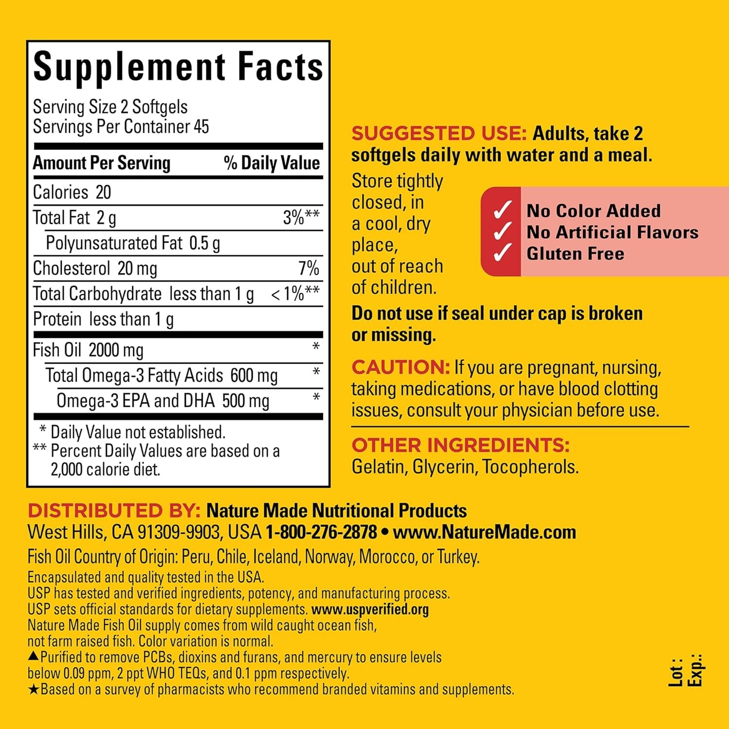 Trusted Omega-3 Fish Oil 1000 mg Softgels for Healthy Heart – 90 Count Bottles