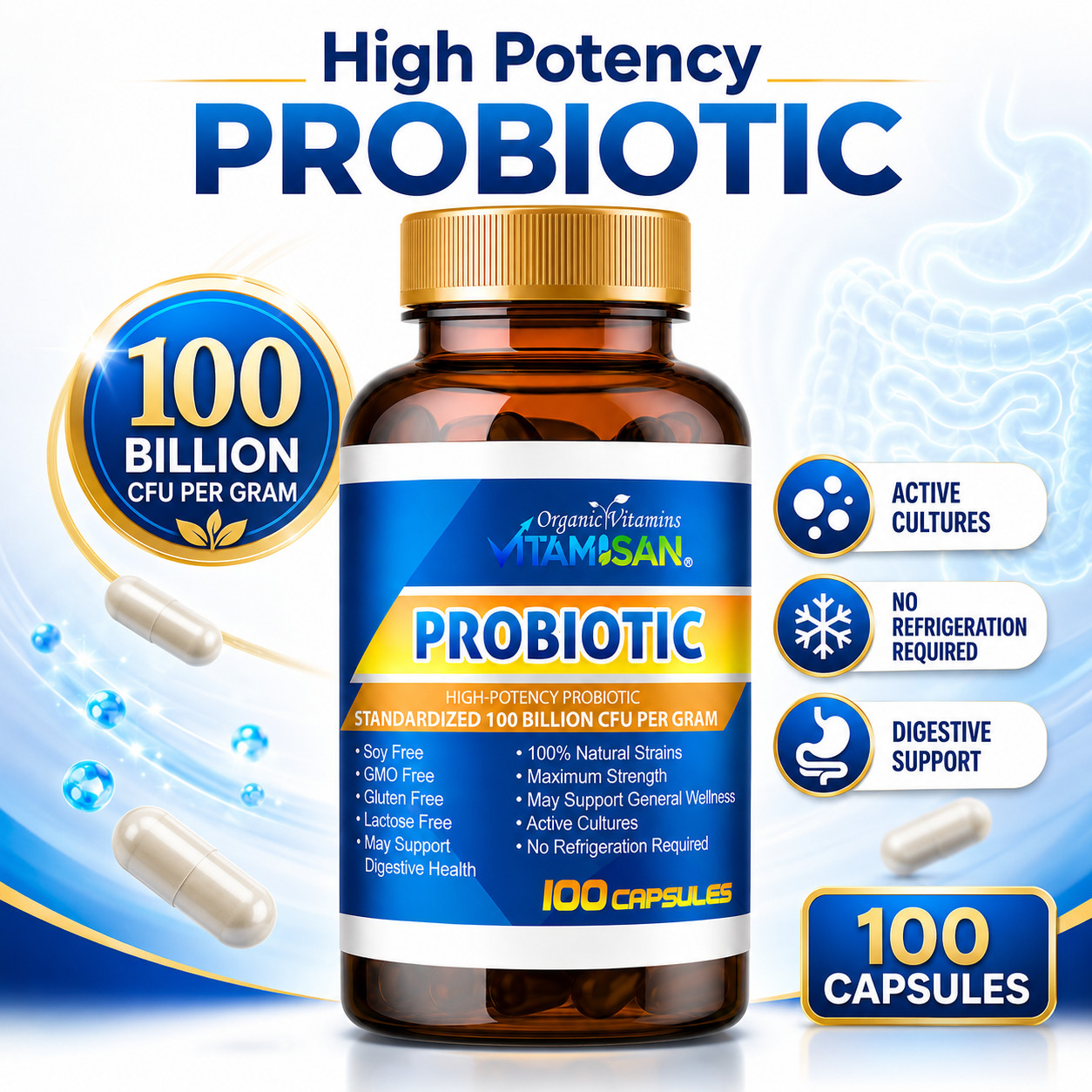 200 ULTRA PROBIOTIC 100 Billion CFUs NOW ULTIMATE FLORA PRIMAL NATURES ORGANIC V