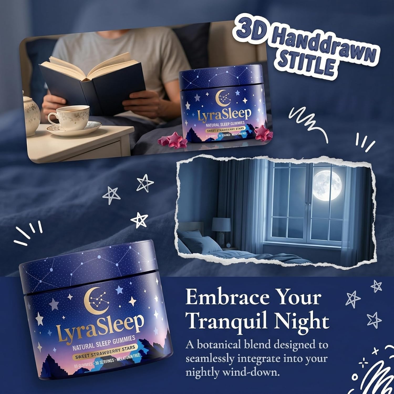 Lyrasleep Gummies – Nighttime Relaxation & Sleep Support Supplement with L-Thean