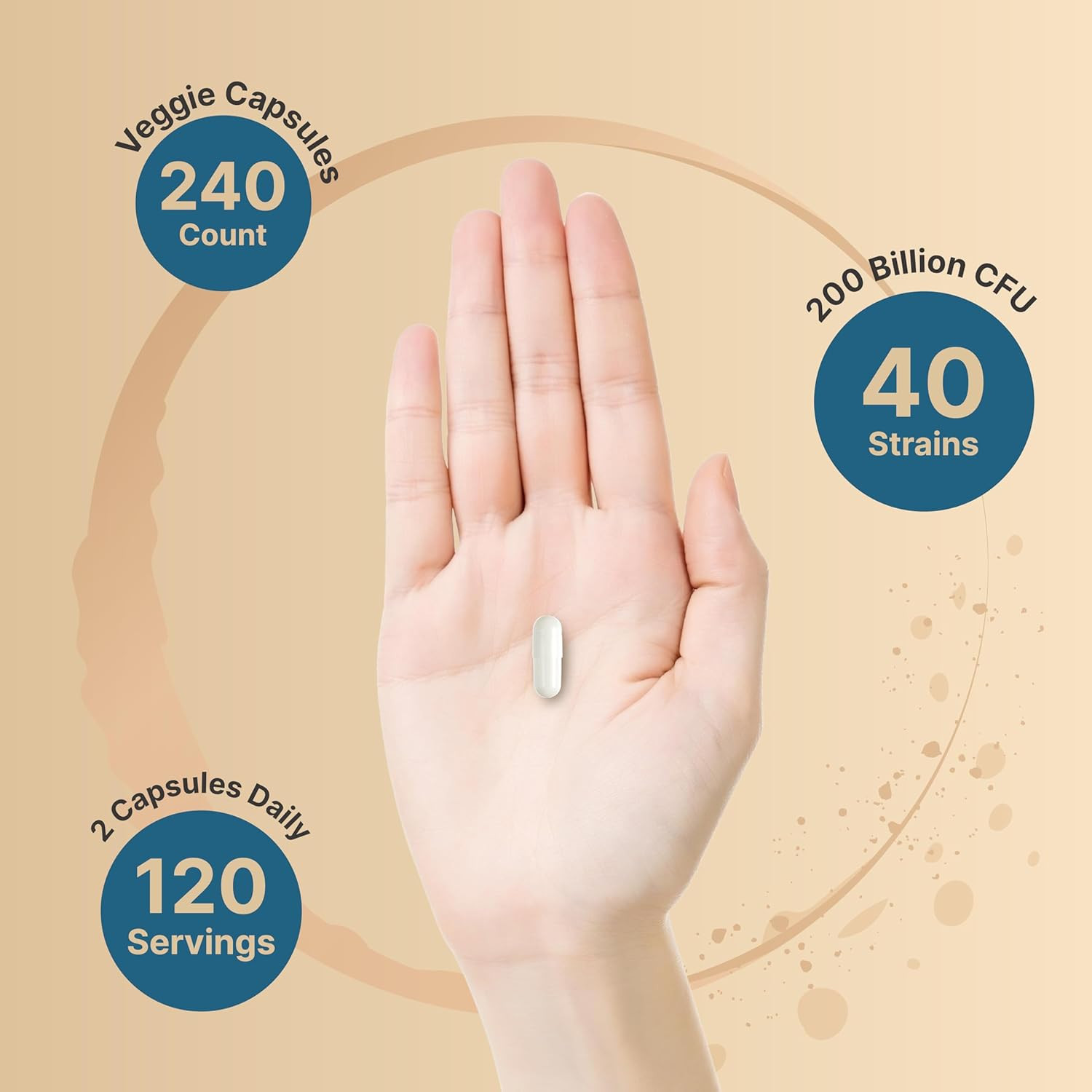 Naturebell Probiotic 200 Billion CFU – 40 Strains per Serving | 240 Veggie Capsu