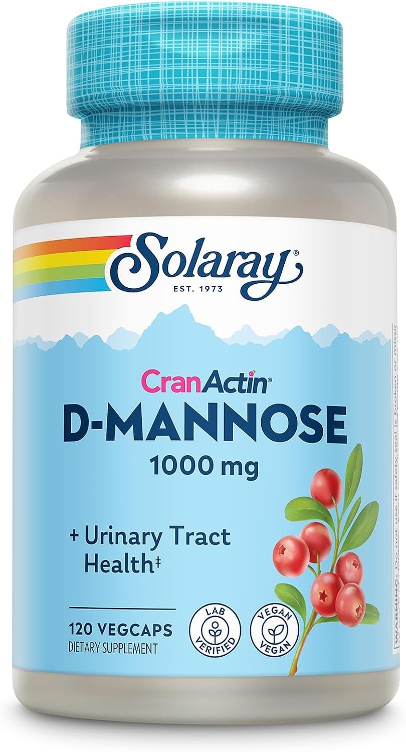 Solaray D-Mannose Cran Actin Urinary Tract Health 120 Veg Caps 1000mg Exp 03/27