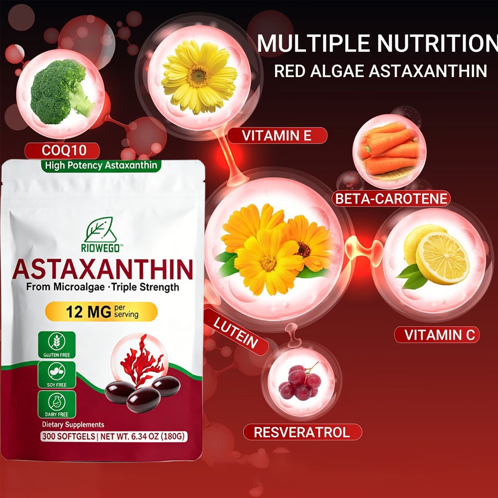 Astaxanthin 12mg Softgels | Premium Astaxanthin Antioxidant Supplements