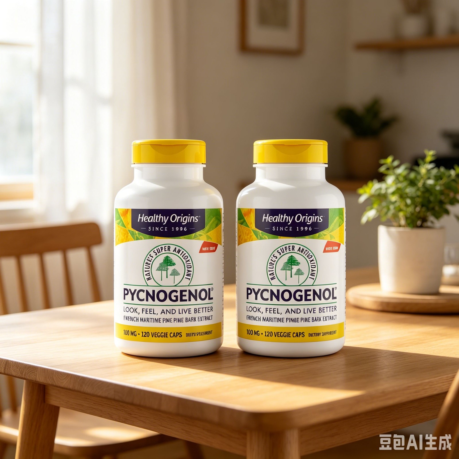 2XHealthy Origins 120 100 mg Super Non-GMO Antioxidant, Gluten Pycnogenol Cap