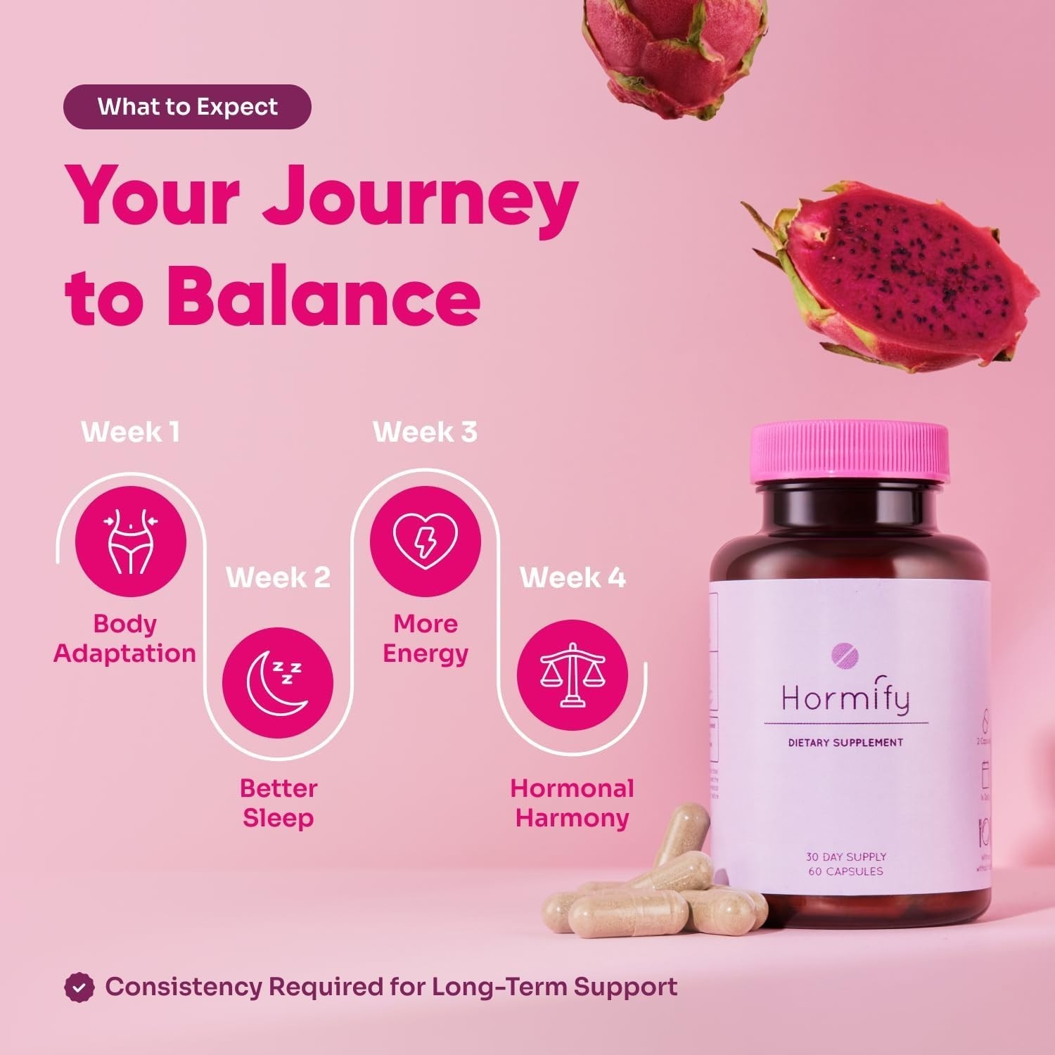 3 Pack Hormify Hormone Balance for Women Hormonal Balance Supplement New &