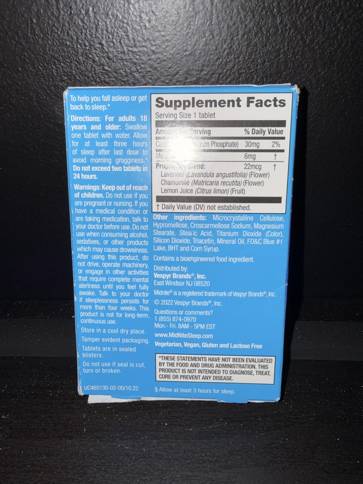 MidNite Sleep Cycle Support 6mg Melatonin EXTENDED RELEASE 30 tablets ex 08/2026