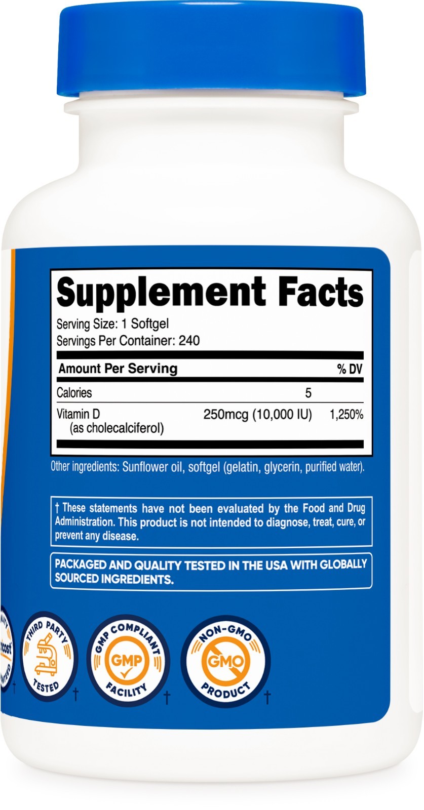 Nutricost Vitamin D3 10,000iu – 240 SFG