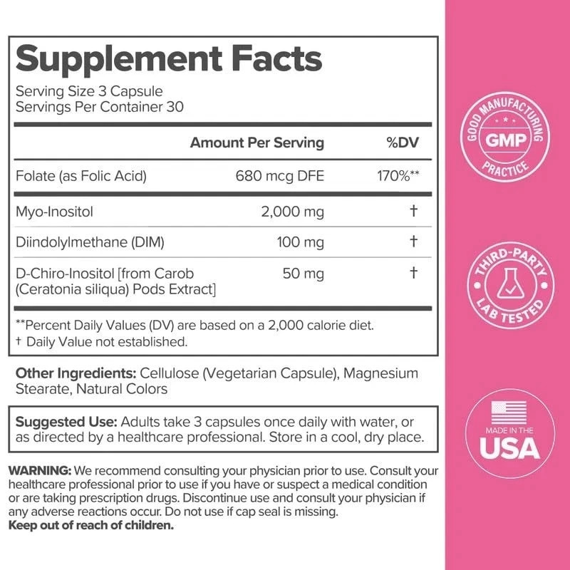O Positiv FLO 90ct Ovarian Capsules 40:1 Inositol Support Regular Cycles