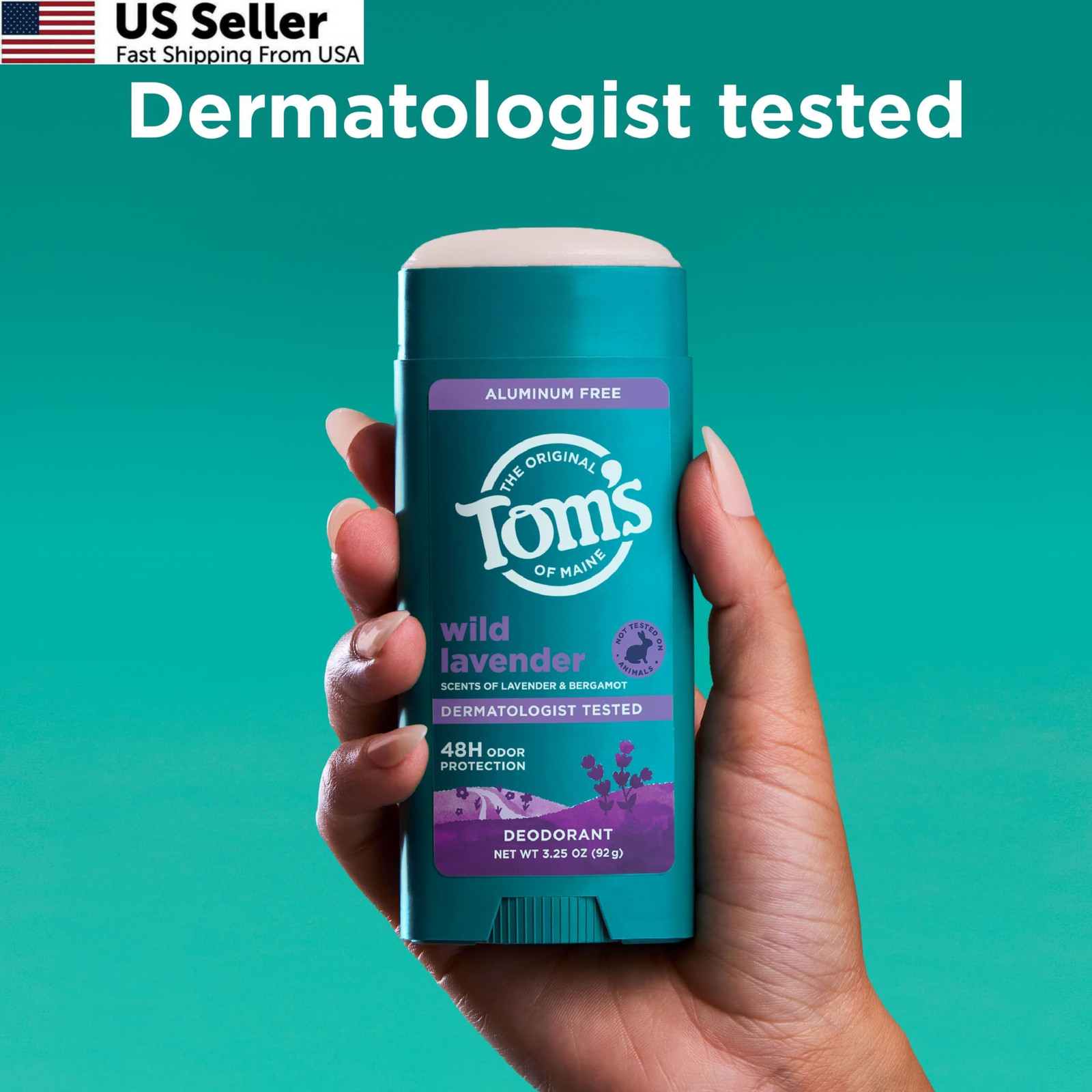 Tom’s of Maine Wild Lavender Natural Deodorant for Men 3.25 Ounce (Pack 2)