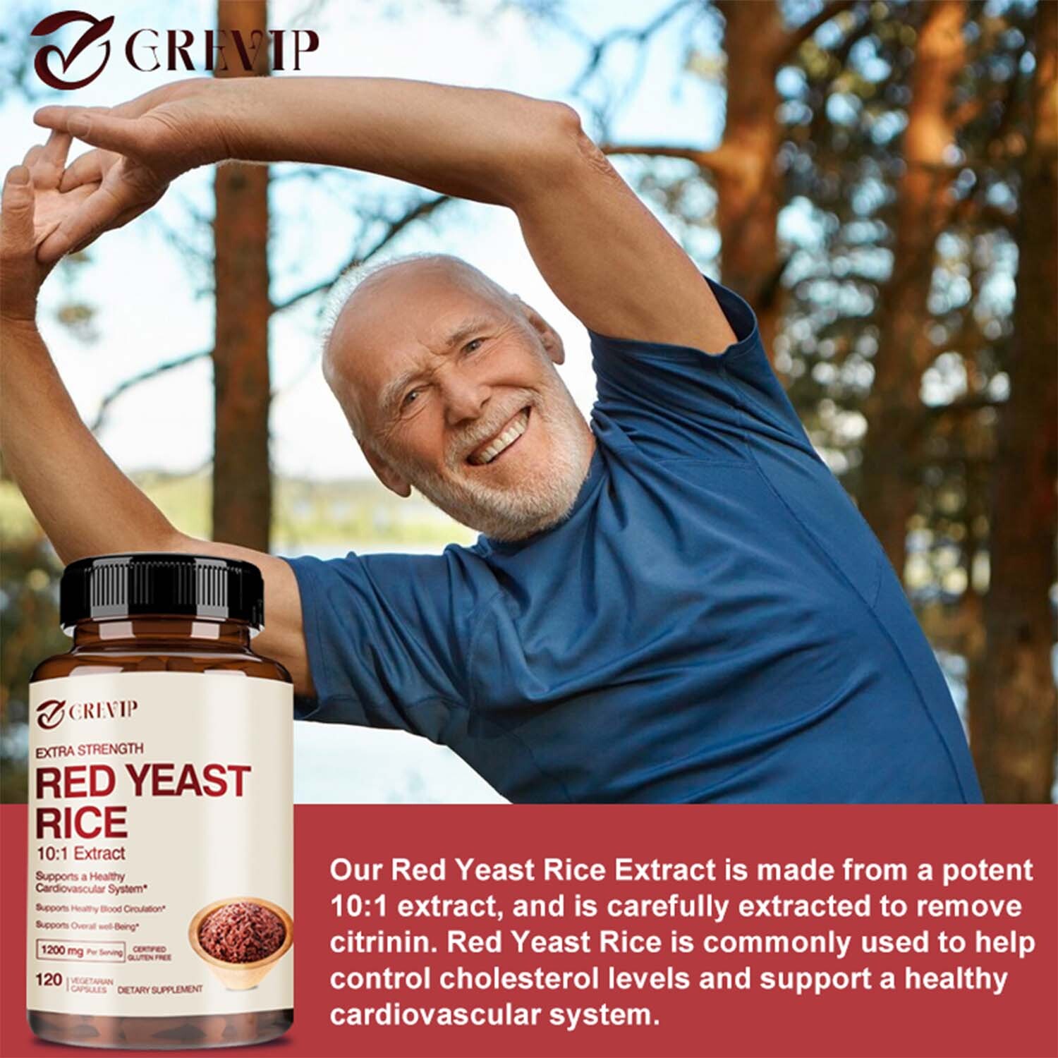 120pcs Red Yeast Rice Capsules 1200mg – Cardiovascular Health, Lower Cholesterol