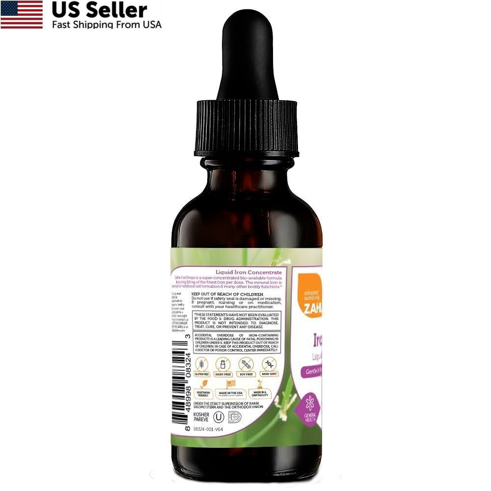 Zahler’s Iron Drops, Liquid Concentrate, 2 Fl Oz (Pack of 1), No Color