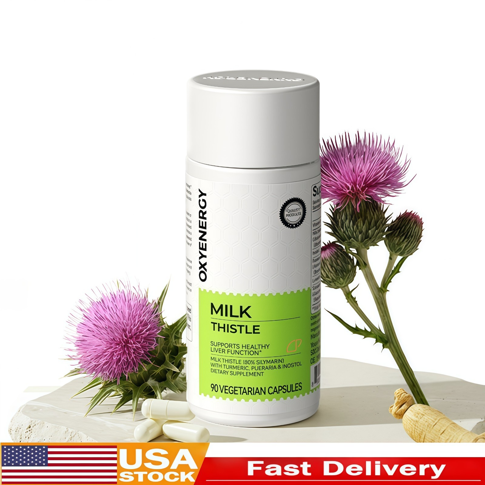 OxyEnergy Milk Thistle 300mg | Liver Detox Support with Silymarin & Vitamin C*