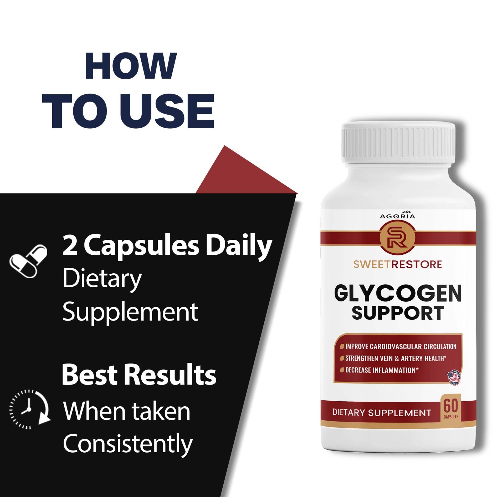 (1 PACK) Sweet Restore Glycogen Support Capsules, Joint Support (60 Capsules)