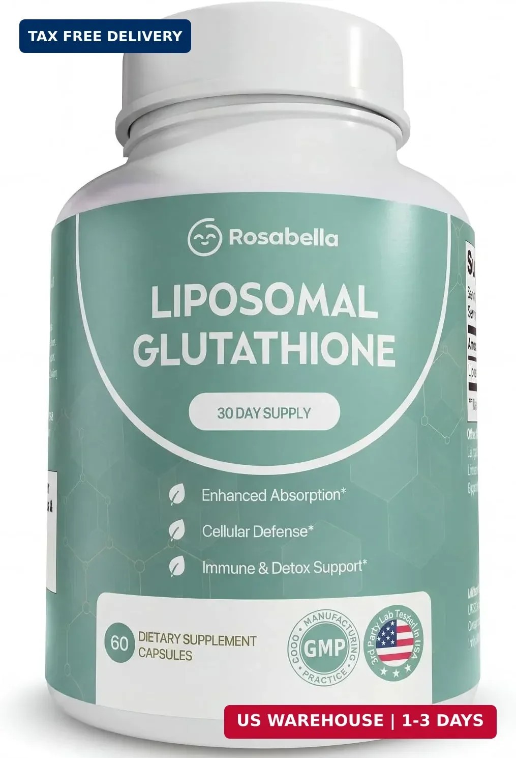Rosabella Liposomal Glutathione 500mg – High Absorption Glutathione Supplement,