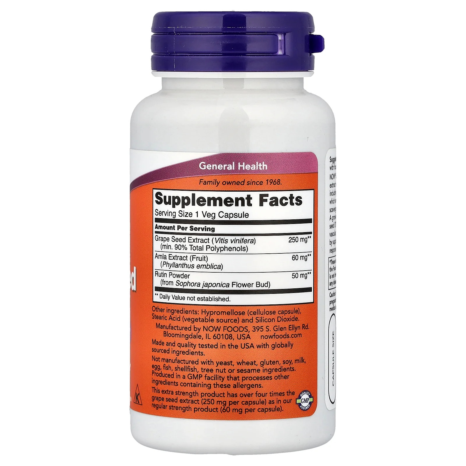 2 X NOW Foods, Grape Seed, 90 Veg Capsules