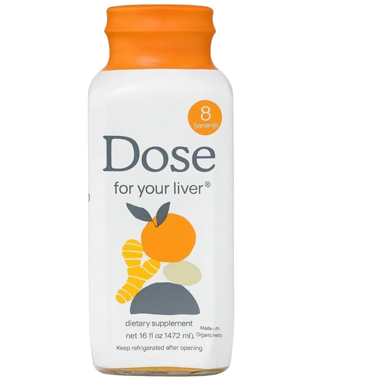 Dose For Your Liver Liquid Supplement Shot Orange 16oz 8 Servings Sealed
