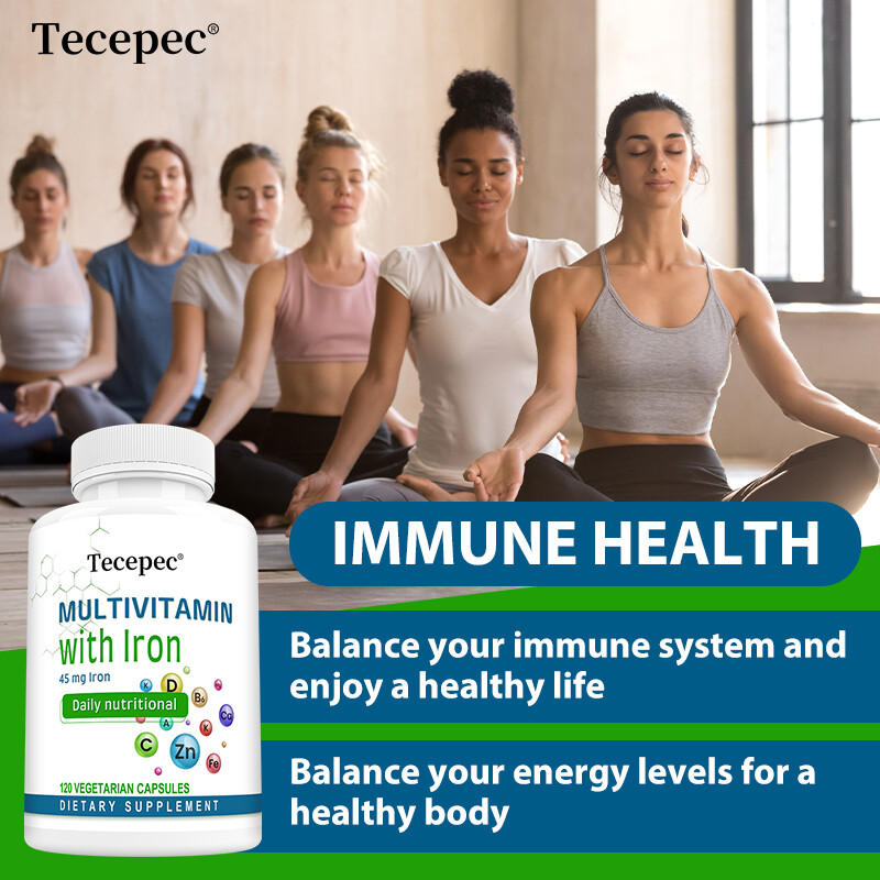 Multivitamin with 45 mg of Iron | Easy to Swallow Capsule | Immune Support