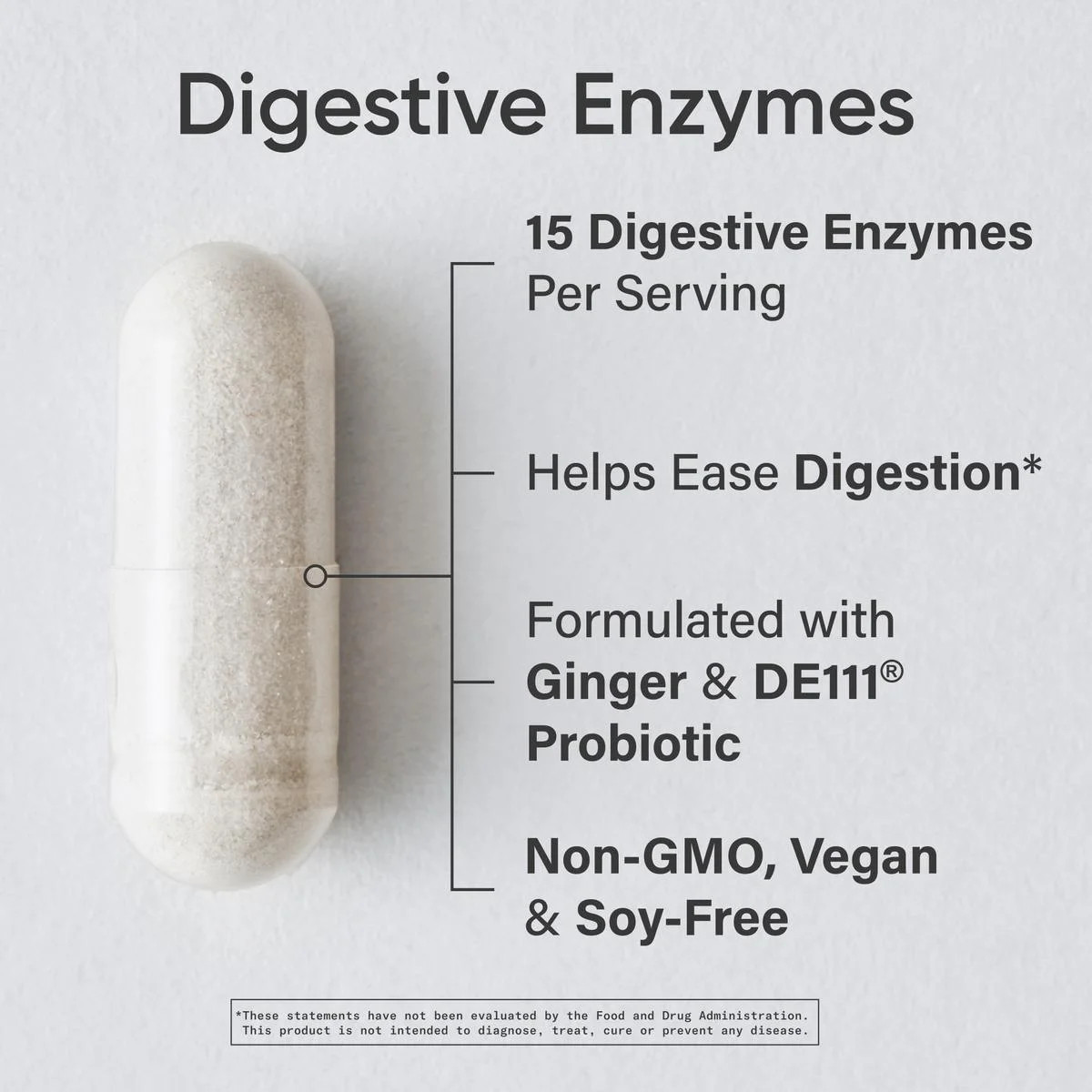 ® Digestive Enzymes with Probiotics & Ginger – Plant Based Vegan Certified Non-G