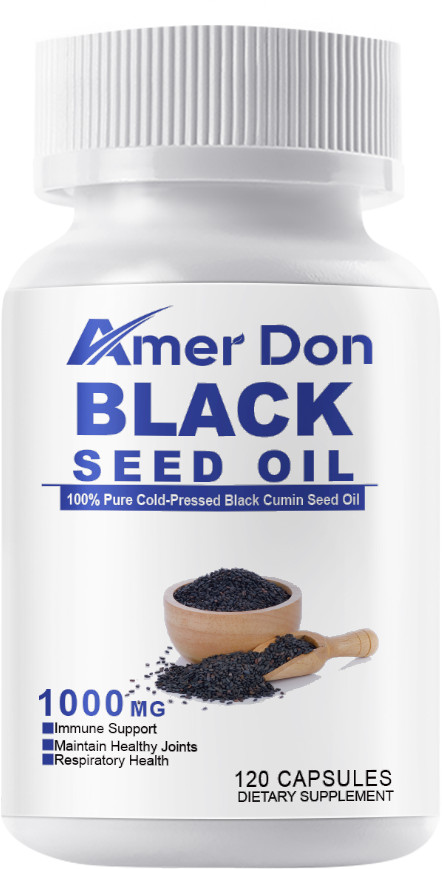 Black Seed Oil 100% Pure Natural Cold Pressed Cumin Nigella Sativa Non GMO 120Pc