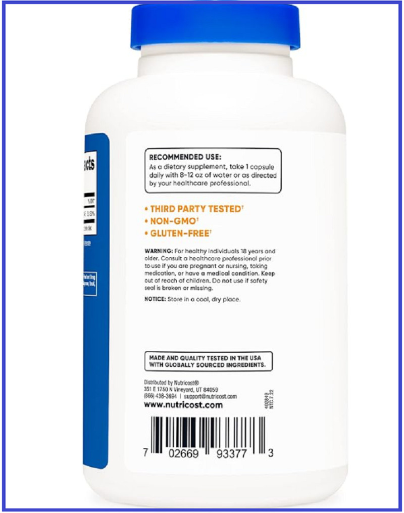 Nutricost Niacinamide (Vitamin B3) 500mg, 240 Capsules – Flush Free, Gluten Free