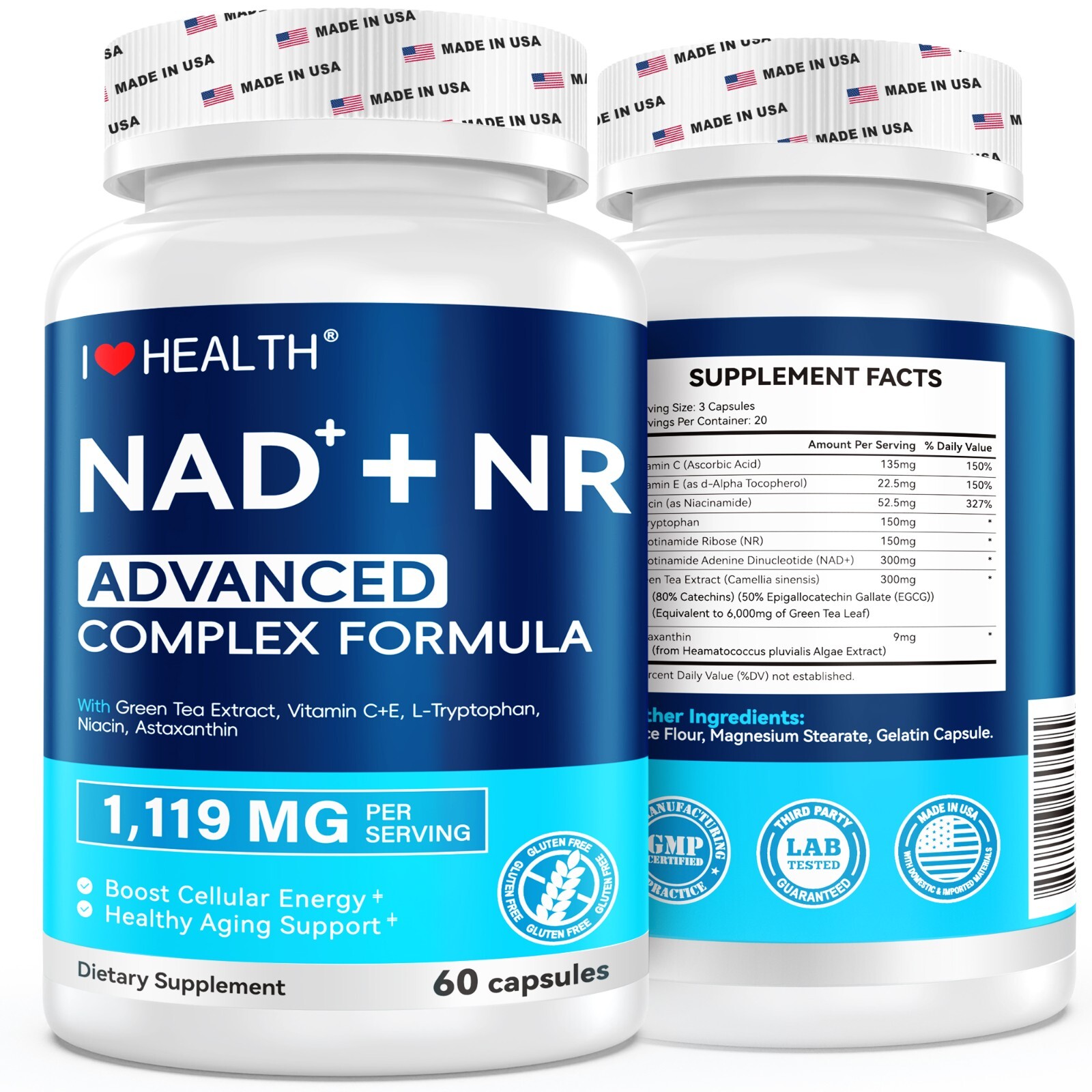 NAD+ Cell Regenerator Nicotinamide Riboside 300 mg 60 Veg Caps
