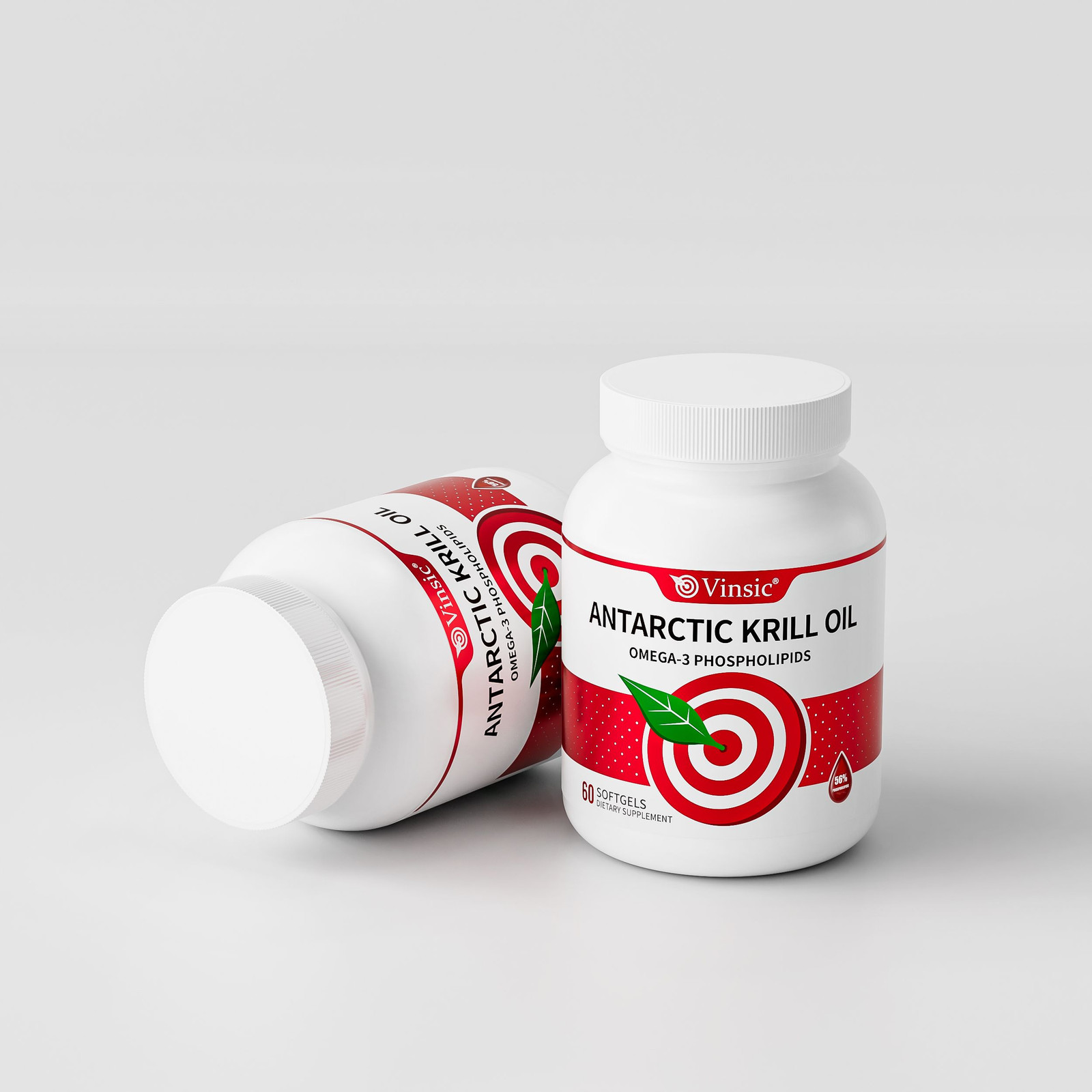 Vinsic Antarctic Krill Oil- Omega 3 EPA, DHA,Astaxanthin- Joints & Heart Health