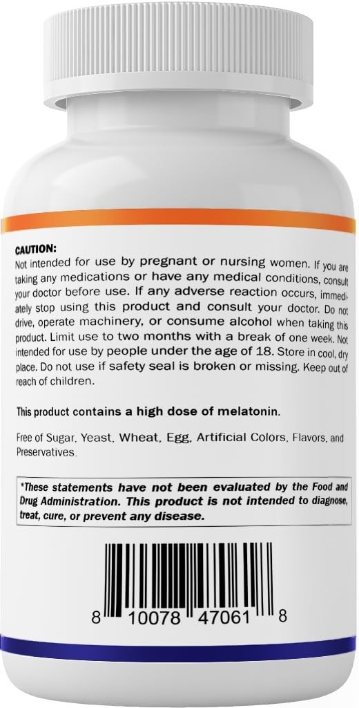 Melatonin 30mg with L-Theanine & B6 – 360 Fast Dissolve Tabs, Sleep Aid, Relaxat