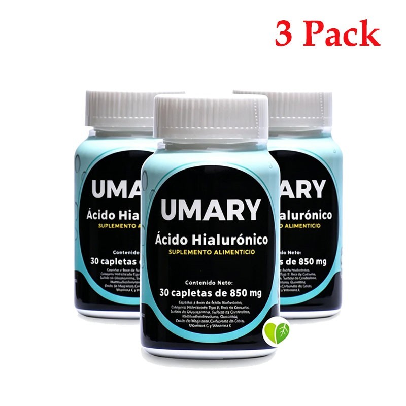 3 bottles Hyaluronic Acid 30 Caplets 850mg Daily Health Supplement New–