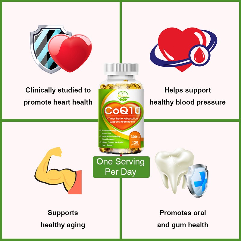 Nature’s Live CoQ10 Softgels- Supports Heart Health Non-GMO, 300mg, 120 Capsules