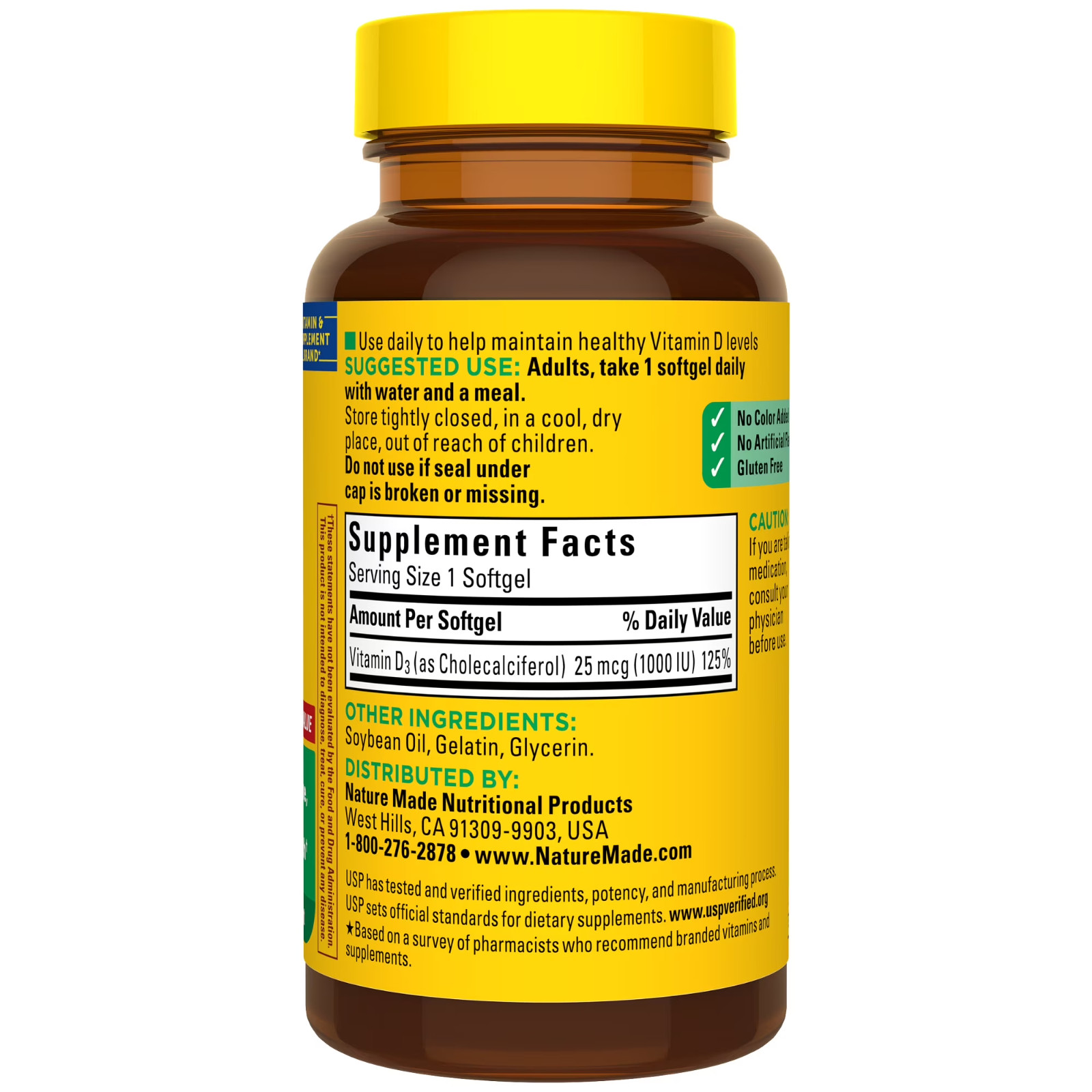 Nature Made Vitamin D3 1000 IU 25 mcg Softgel Dietary Supplement for Immune 210
