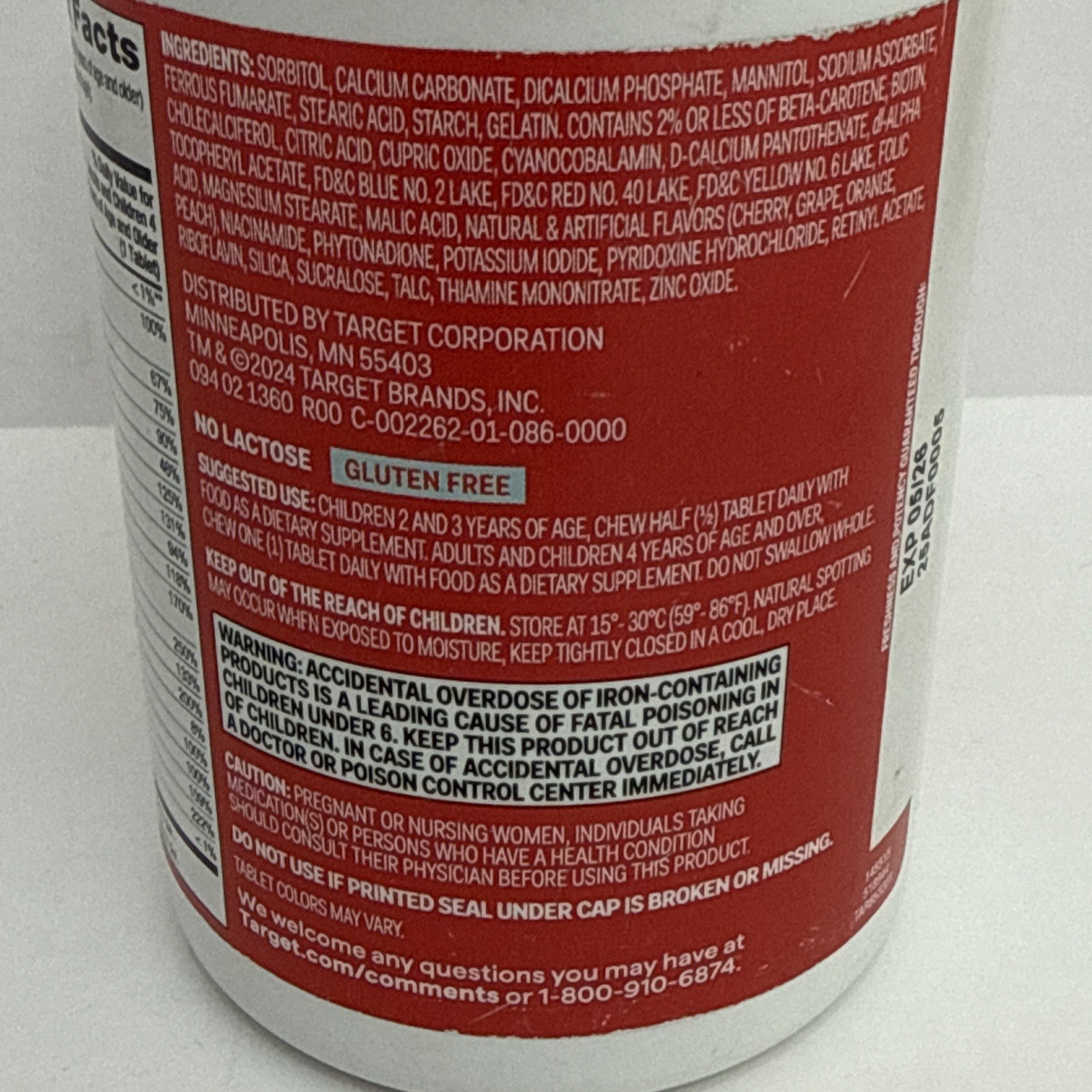 Kids’ Multivitamin Gummies – Fruit – up&up 250 Count Exp 05/2026