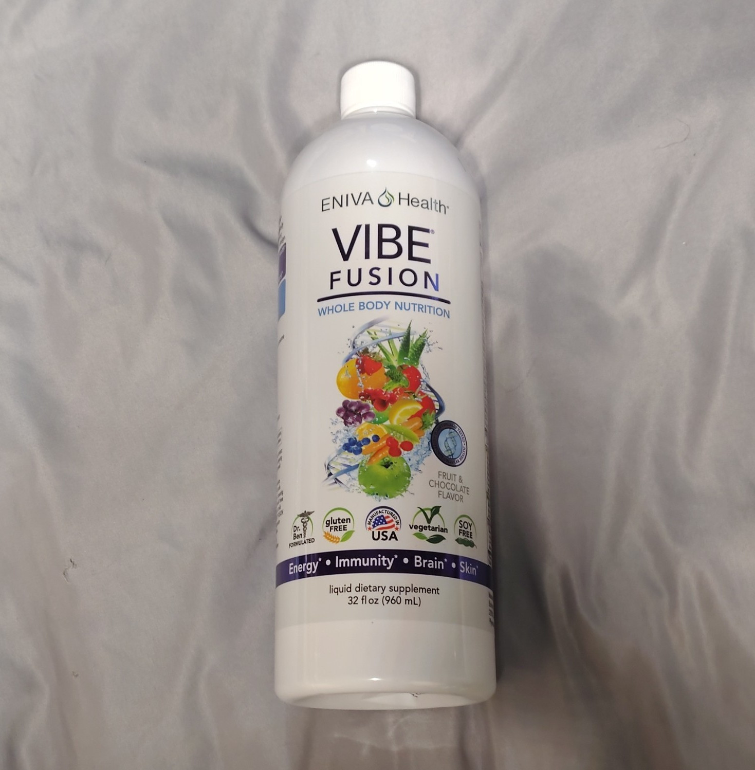 Eniva Health Vibe Fusion Liquid Vitamin 32 fl oz Fruit & Chocolate, Gluten-Free