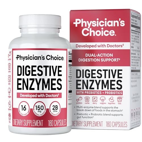 Physician’s CHOICE Digestive Enzymes for Bloating & Digestion – Fast-Acting 16 E