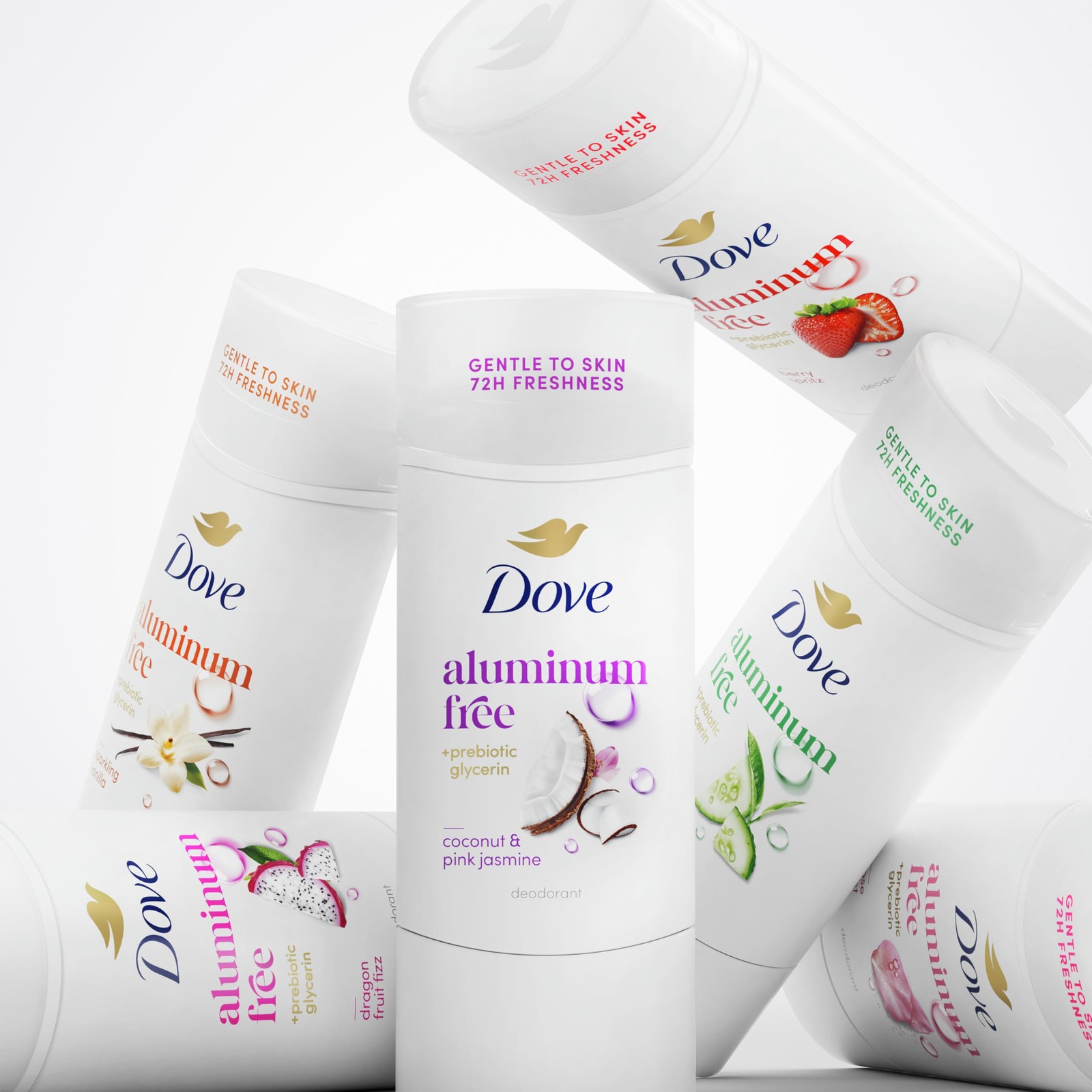 Dove Deodorant Stick Berry Spritz for 72 Hour Odor 2.4 Ounce (Pack of 1), Red