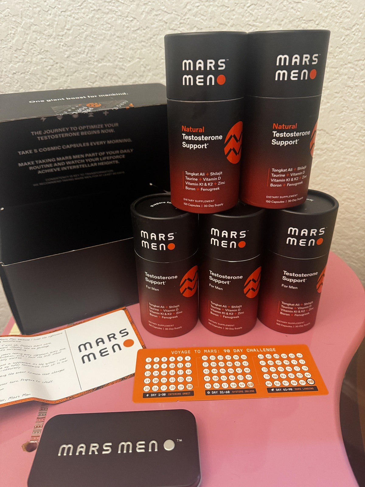 LOT MARS MEN Natural Testo Support 5 Month Supply! Authentic, Unopened