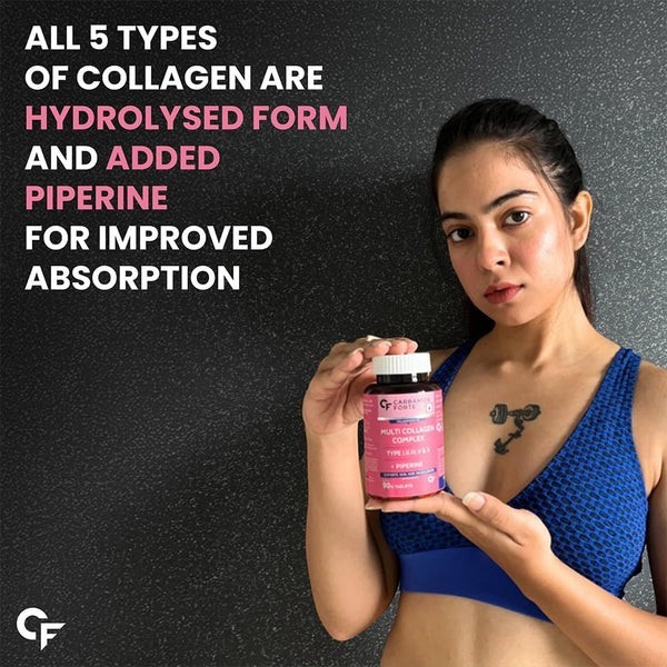Carbamide Forte Multi Collagen Skin, Hair, Joint, Bone & Nail Health, 90 Tablets