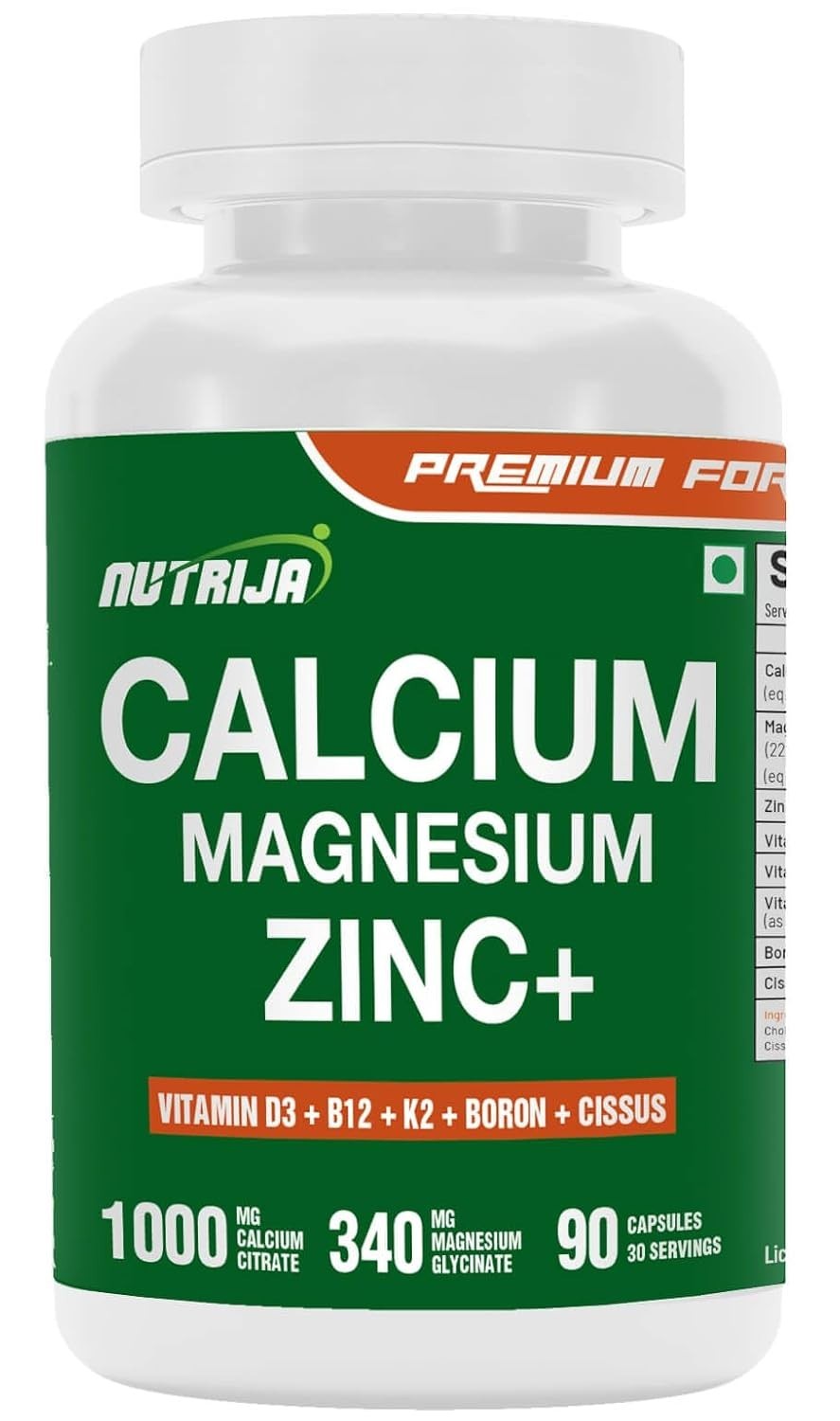3x Nutri.Ja Calcium Magnesium Zinc D3 K2 B12 90 Caps
