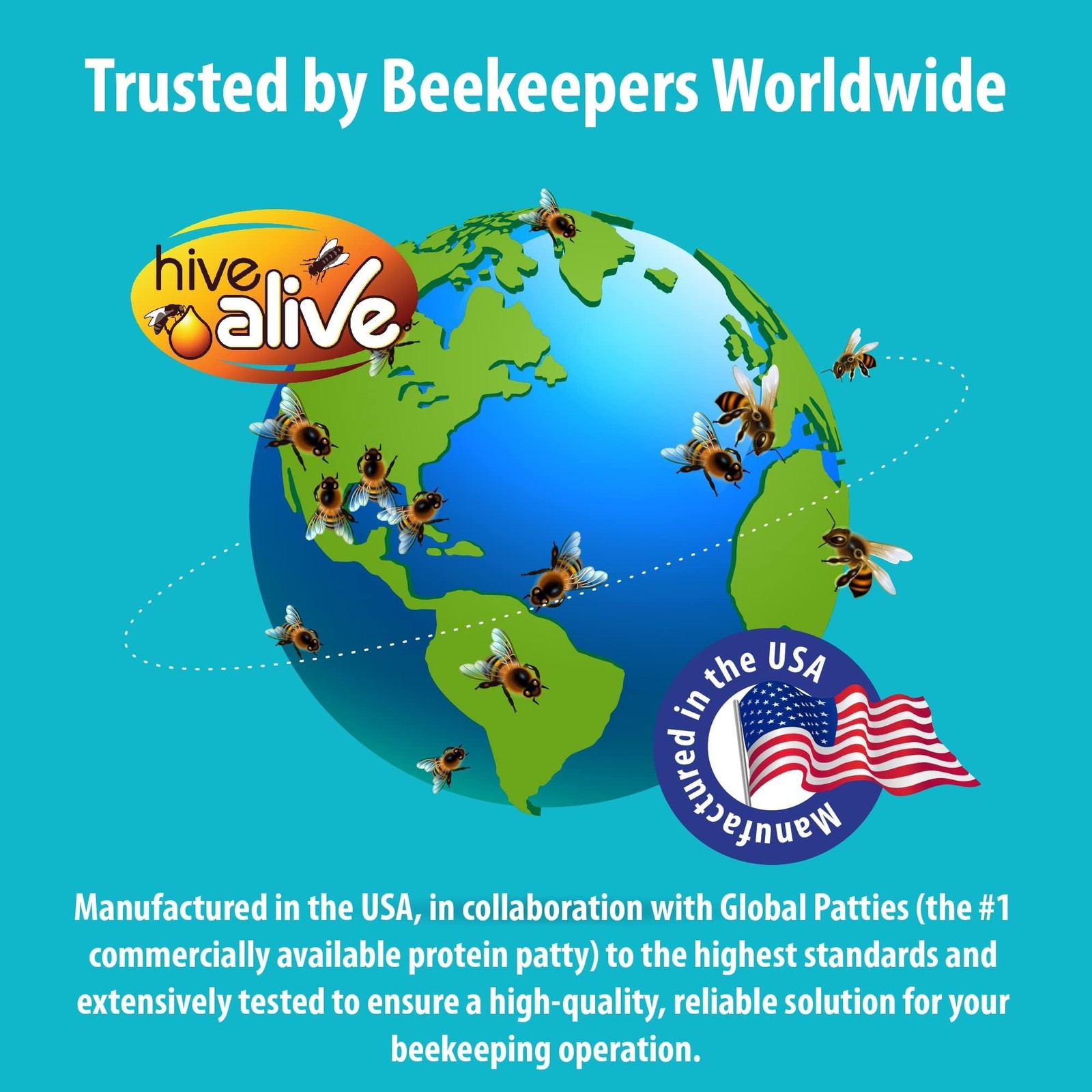 Pollen Patties for Honey Bees 2lb (2x1lb) Bee Food with 15% Real USA Pollen Full