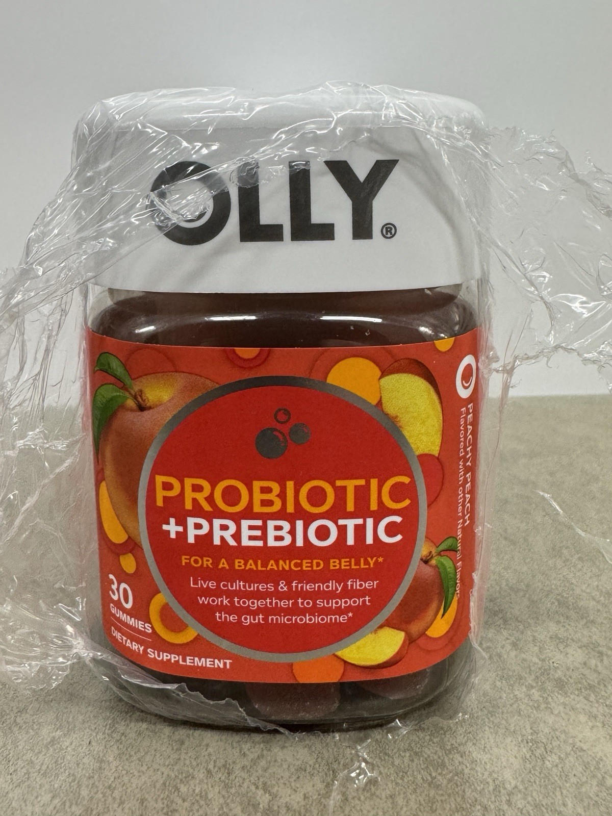 Olly Probiotic + Prebiotic Gummies Peachy Peach 30Ct 3 Pack Exp 02/2027