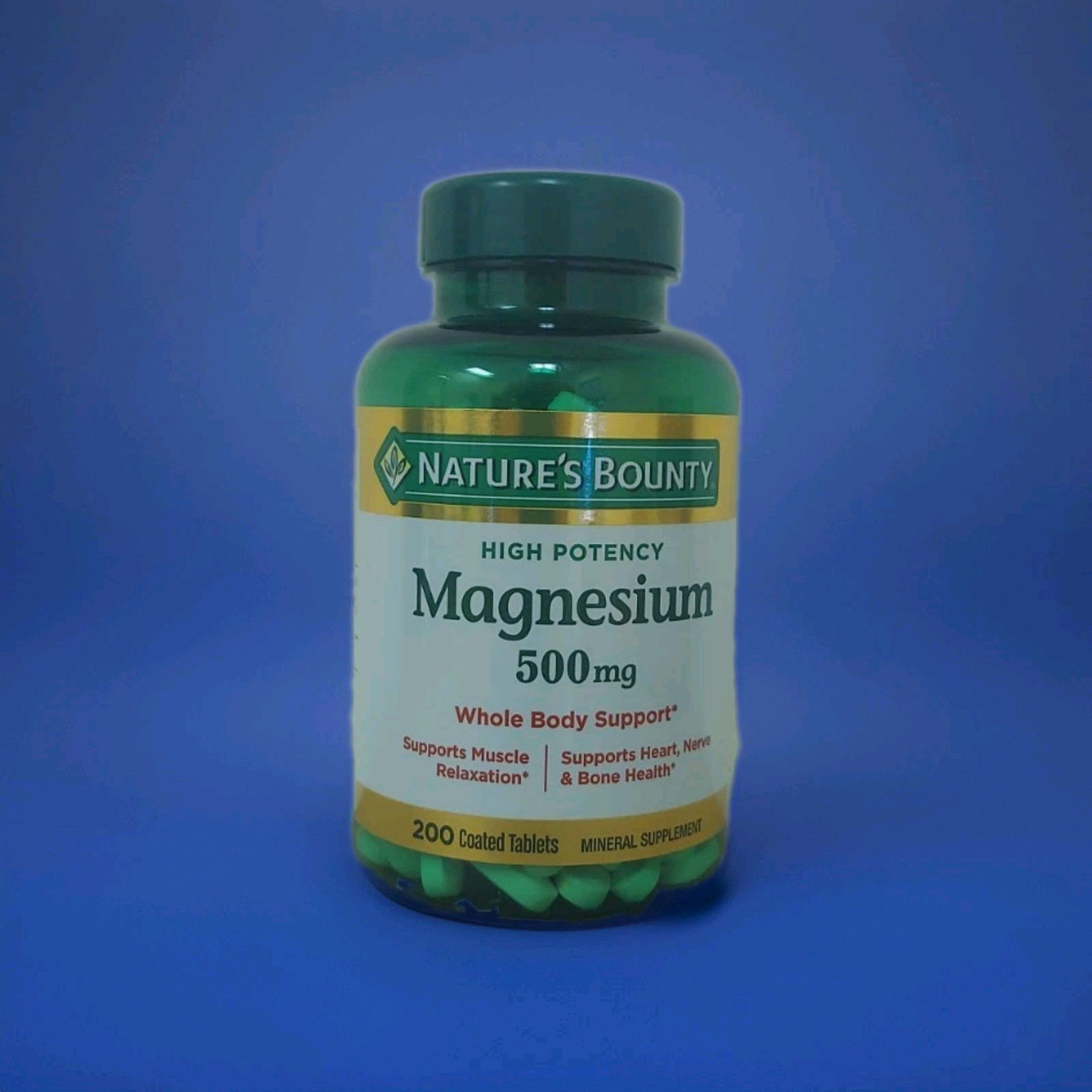 Nature’s Bounty Magnesium 500mg – High Potency – 200 Coated Tablets
