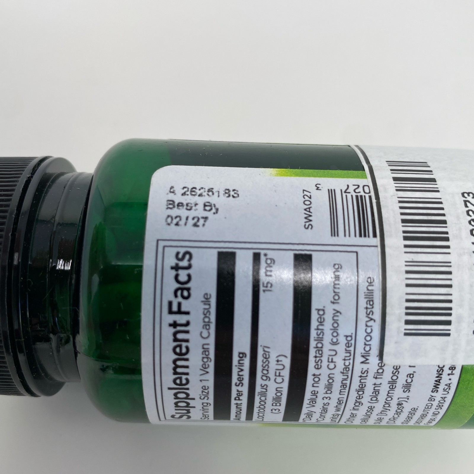 Swanson Lactobacillus Gasseri 3B CFU, 60 Veggie Caps, Green
